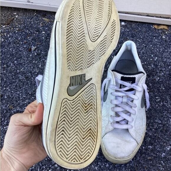 ~Nike Sweet Classic Leather Shoes White Black Silver 2009 Mens Size 11vintage - Picture 6 of 8
